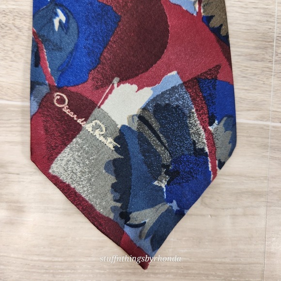 Vintage Necktie - Oscar De La Renta Studio - 57"x3¾" Made In USA / 0087 - Picture 3 of 7